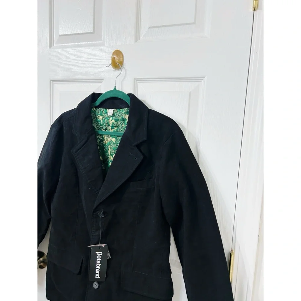 Betabrand Golden Dragon Reversible Smoking Jacket in Green/Black - Picture 3 of 14